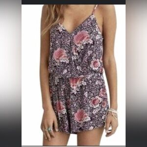 American Eagle, outfitters size, small romper, floral, print, mauve, pur…